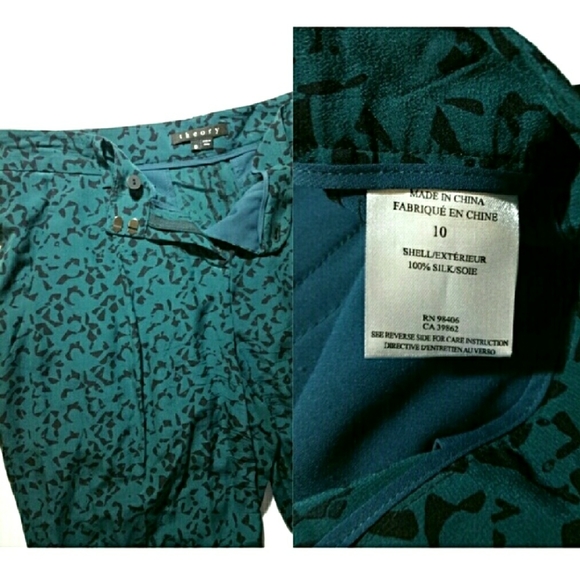 Theory Animal Print Silk Trousers Size 10 (A) - Picture 4 of 5